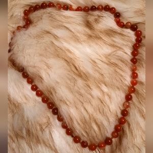 25 inch Red Cracked Chalcedony hand-knotted necklace